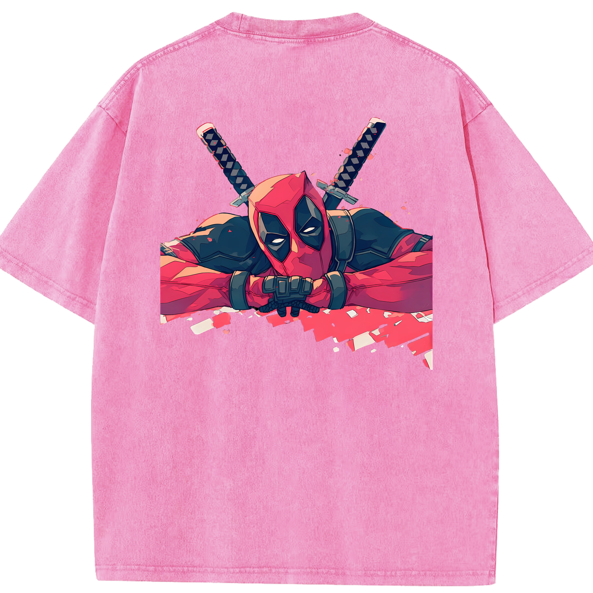 （画像用） Deadpool デッドプール 綿100% ヴィンテージ風 半袖Tシャツ（背面プリント）